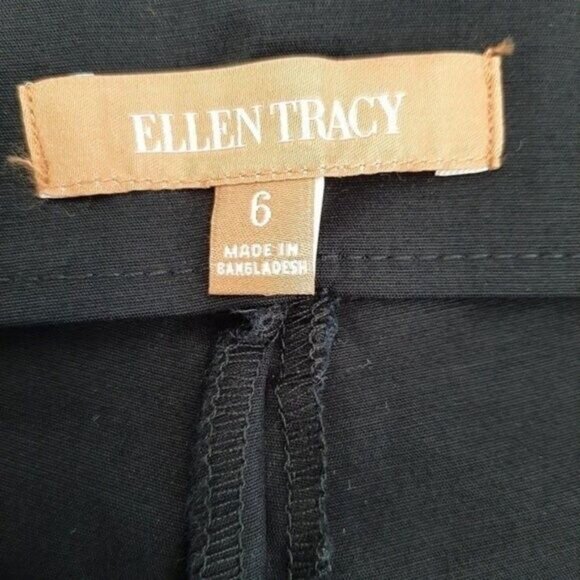 ELLEN TRACY Linda Slim Classic Ankle Crop Pants Black Sz 6 - Picture 10 of 11
